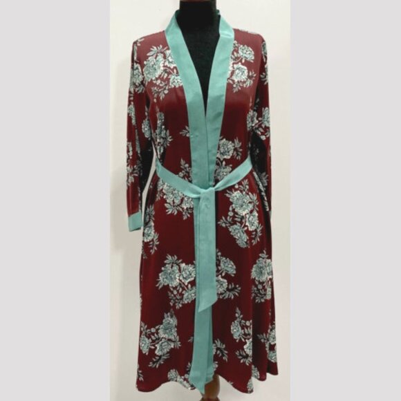 Soierose Beautiful Satin Silk Printed Robe - SR-1004 - Picture 3 of 4